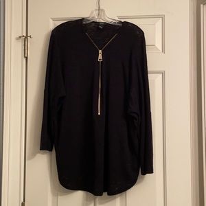 Alfani Long-Sleeve Tunic with Quarter Zipper